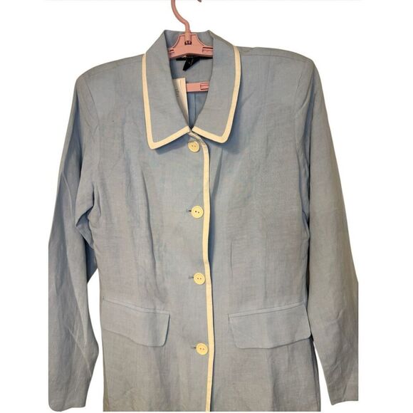 NWT Monterrey Bay Linen Blend Button Front Jacket Sz. 8 Audrey Hepburn - Picture 3 of 9